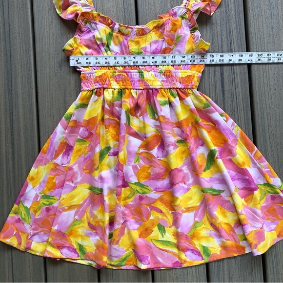 Blu Pepper Colorful Floral Ruffled Pull Over Dress Size M - Picture 9 of 10